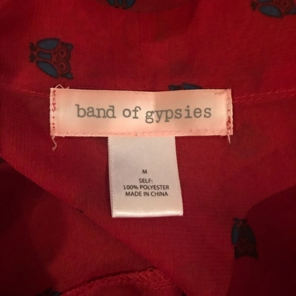 Band of Gypsies Red Sheer Ruffle Blouse - Picture 9 of 12